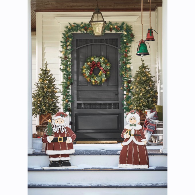 Chunky Wood Santa and Mrs. Claus - Buy Both and Save, , large