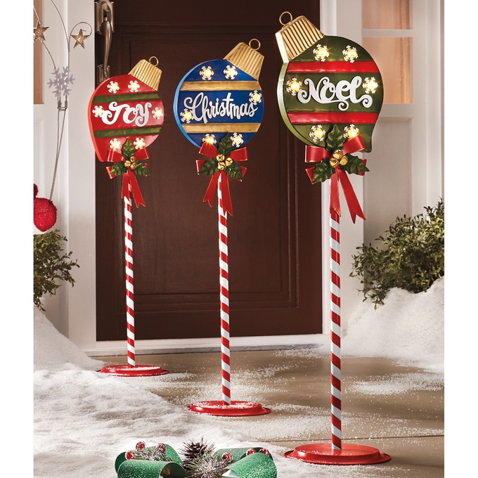 Lit Ornament on Stand, , large