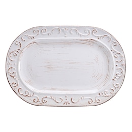 Pfaltzgraff Trellis White Oval Platter, , large