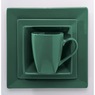 16-Piece Modern Square Dinnerware Set in Solid Colors, Evergreen, large