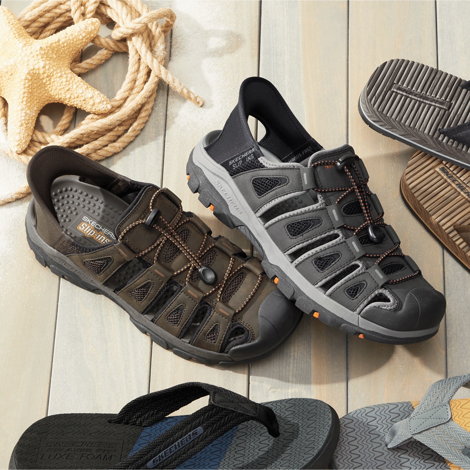 fisherman Skechers Men's Slip-Ins Tresmen Norvick Fisherman Sandal | Seventh