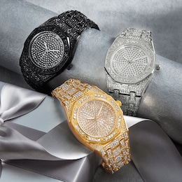 Men&#39;s Crystal Round Bracelet Watch, , large