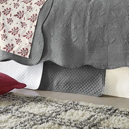 Diamond-Quilted Chateau Bedskirt, , large