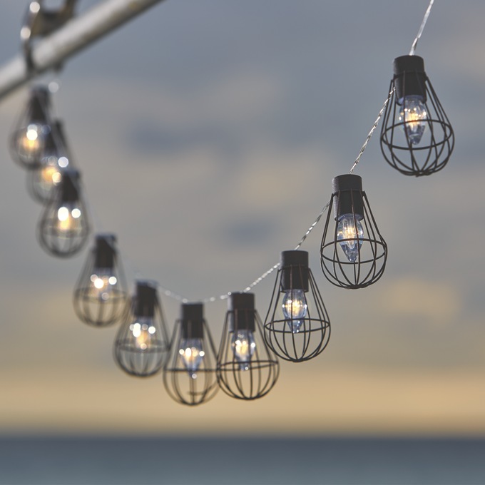 Solar Cage String Lights, , large