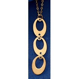 10K Gold Triple Oval Necklace, , large
