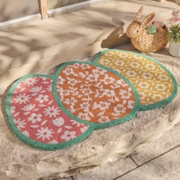 Easter Egg Trio Coir Mat - 22" x 36", , large