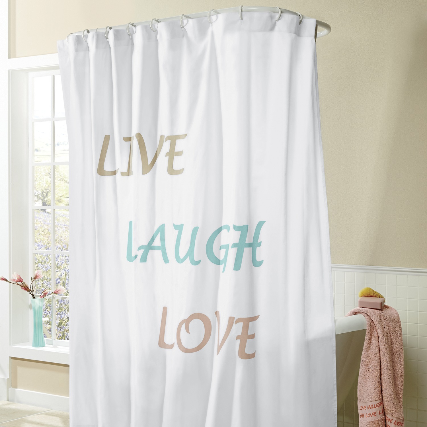 Live Laugh Love Shower Curtain Seventh Avenue Live Laugh Love Shower Curtain