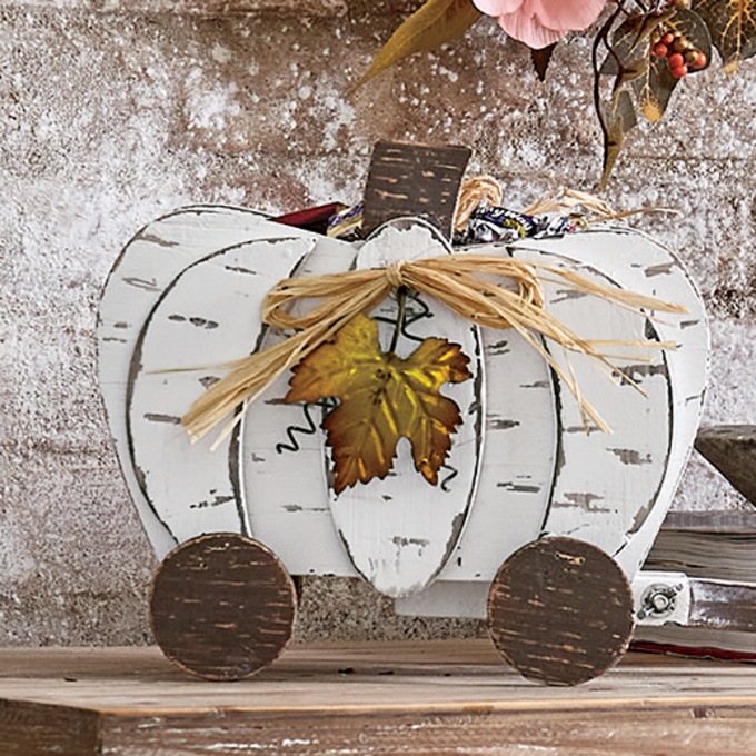 Wood Pumpkin Cart, , large