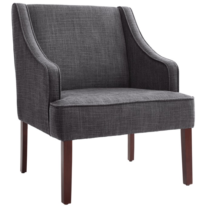 Charlotte Swoop-Arm Chair, Charcoal, large