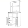 Katie Microwave Stand with Hutch, Black Oak, large