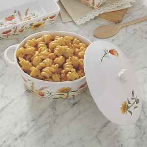 Blossom Covered Round Casserole Dish, , large