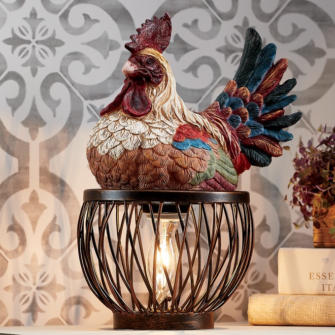 Rooster Basket Accent Lamp, , large