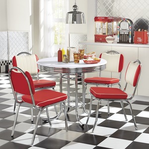 Retro Dining Table And Set Of 2 Java Joint Kitchen Chairs Seventh Avenue