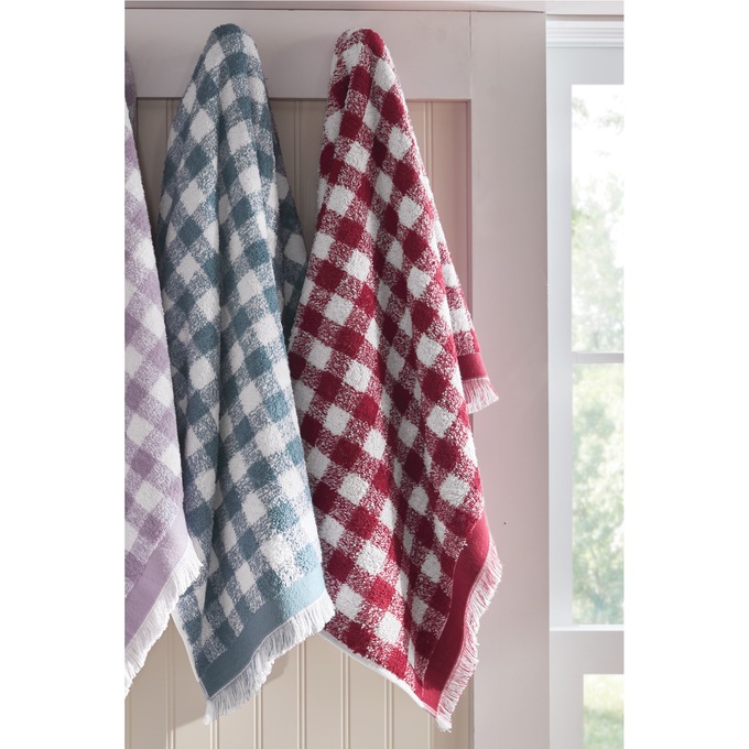 Bliss 6-Piece Towel Set, Ruby Gingham, large