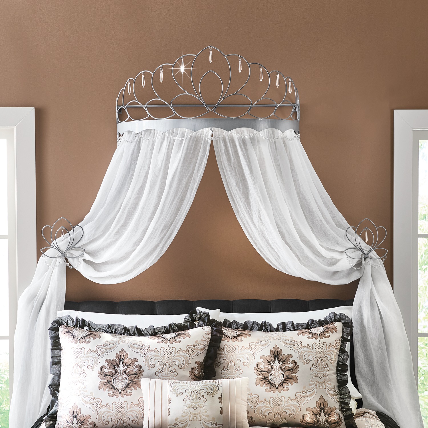 Annette Bed Crown with 2 Tiebacks | Seventh Avenue