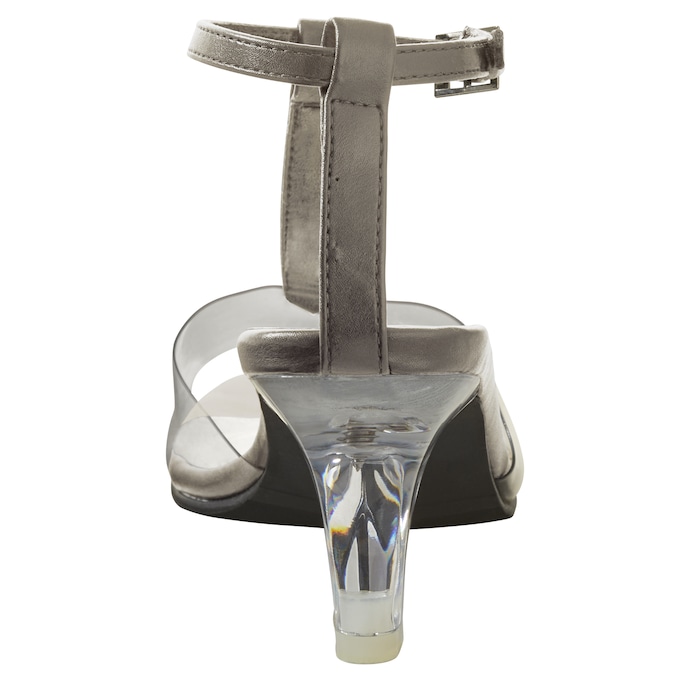 The Marnie Sandal with Rhinestone Strap and 2.5” Clear Acrylic Heel, , large