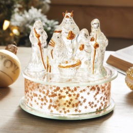 Lit Glass Nativity Set, , large