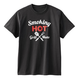 Grill Master Funny Graphic BBQ Tee with Short Sleeves in Cotton Jersey, , large
