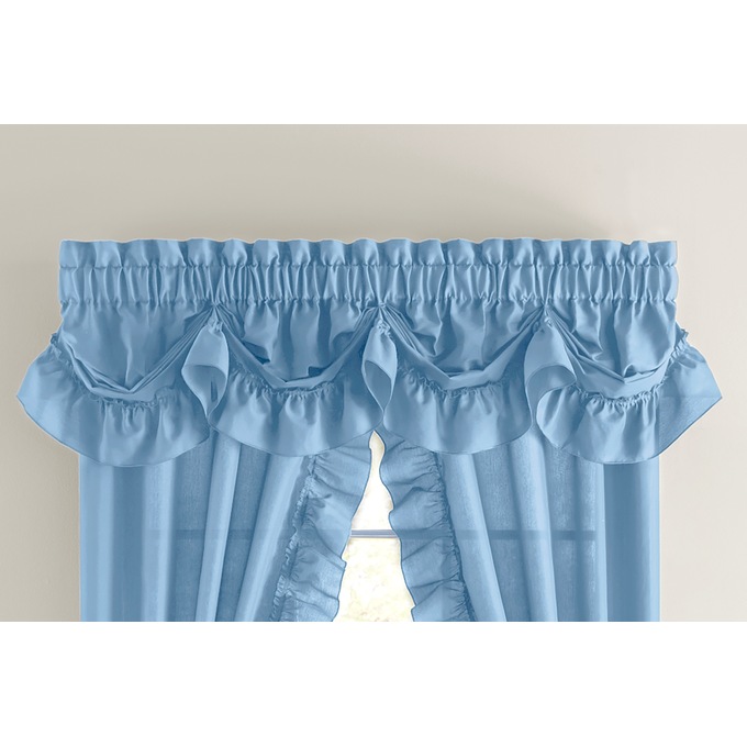 Mayfair Romantic Semi-Sheer Queen Anne Valance, , large