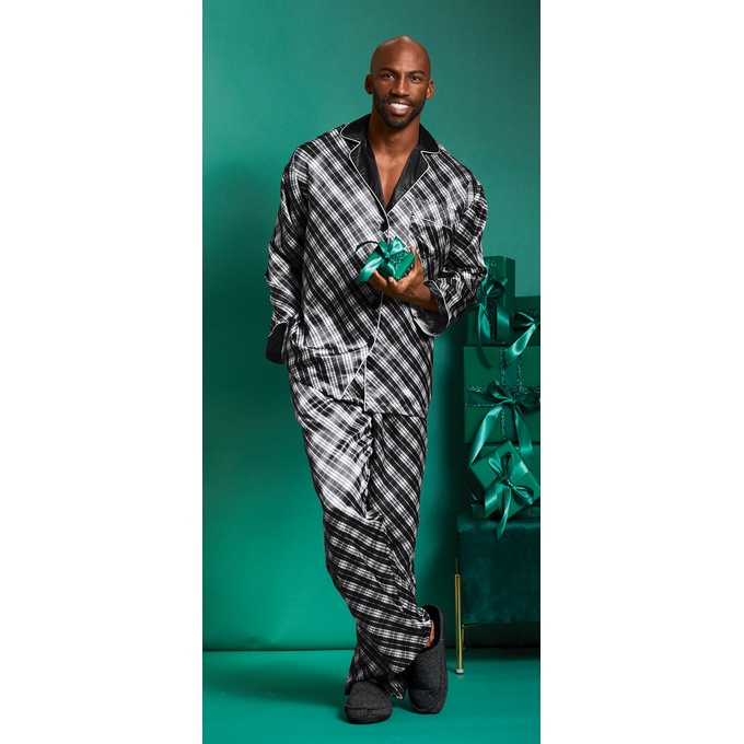 Robe, Black White Windowpane, large