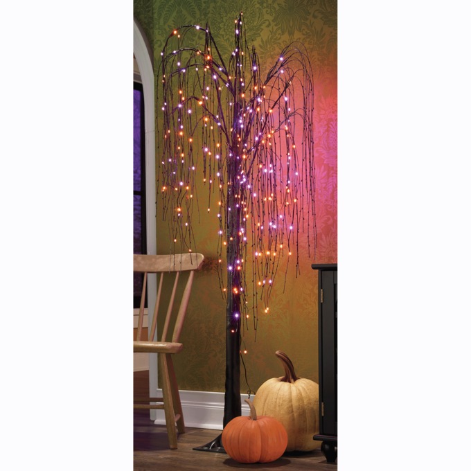 Lit Halloween Willow Tree, , large