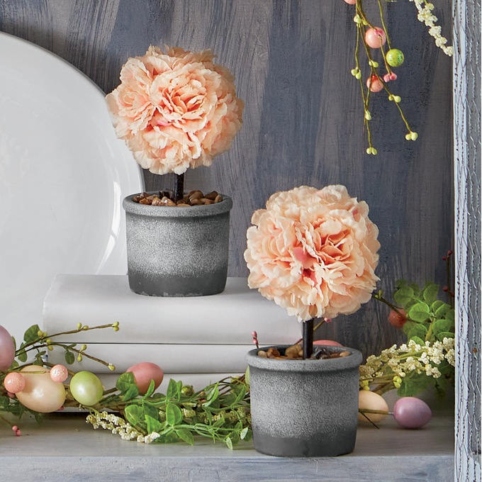 Set of 2 Pink Topiaries, , large