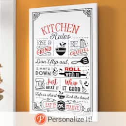 Kitchen Rules Wall Art, , large
