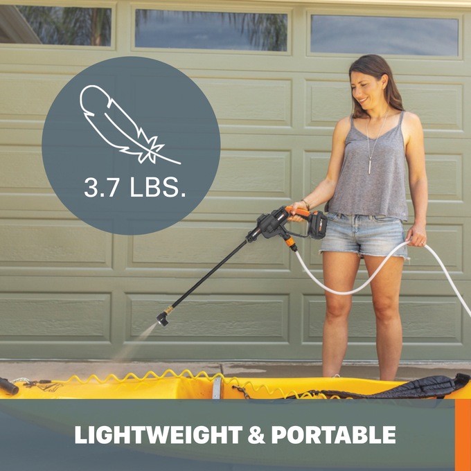 Worx 20V Power Share 4.0Ah Hydroshot Portable Power Cleaner (415 MAX PSI), , large