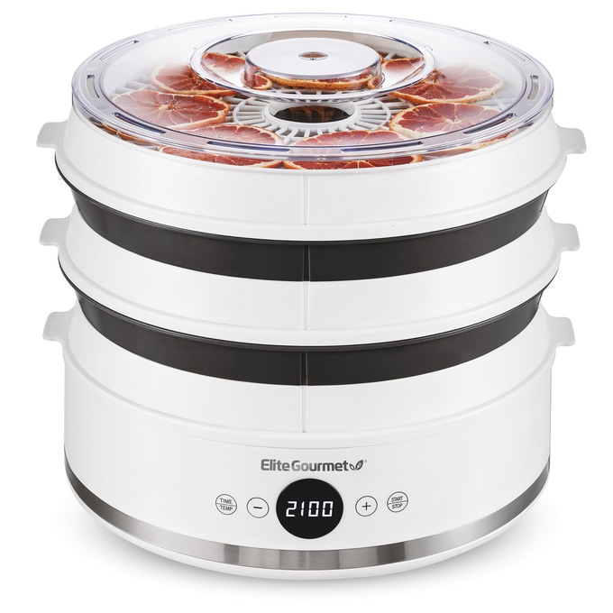 Elite Gourmet Digital Food Dehydrator, White, large