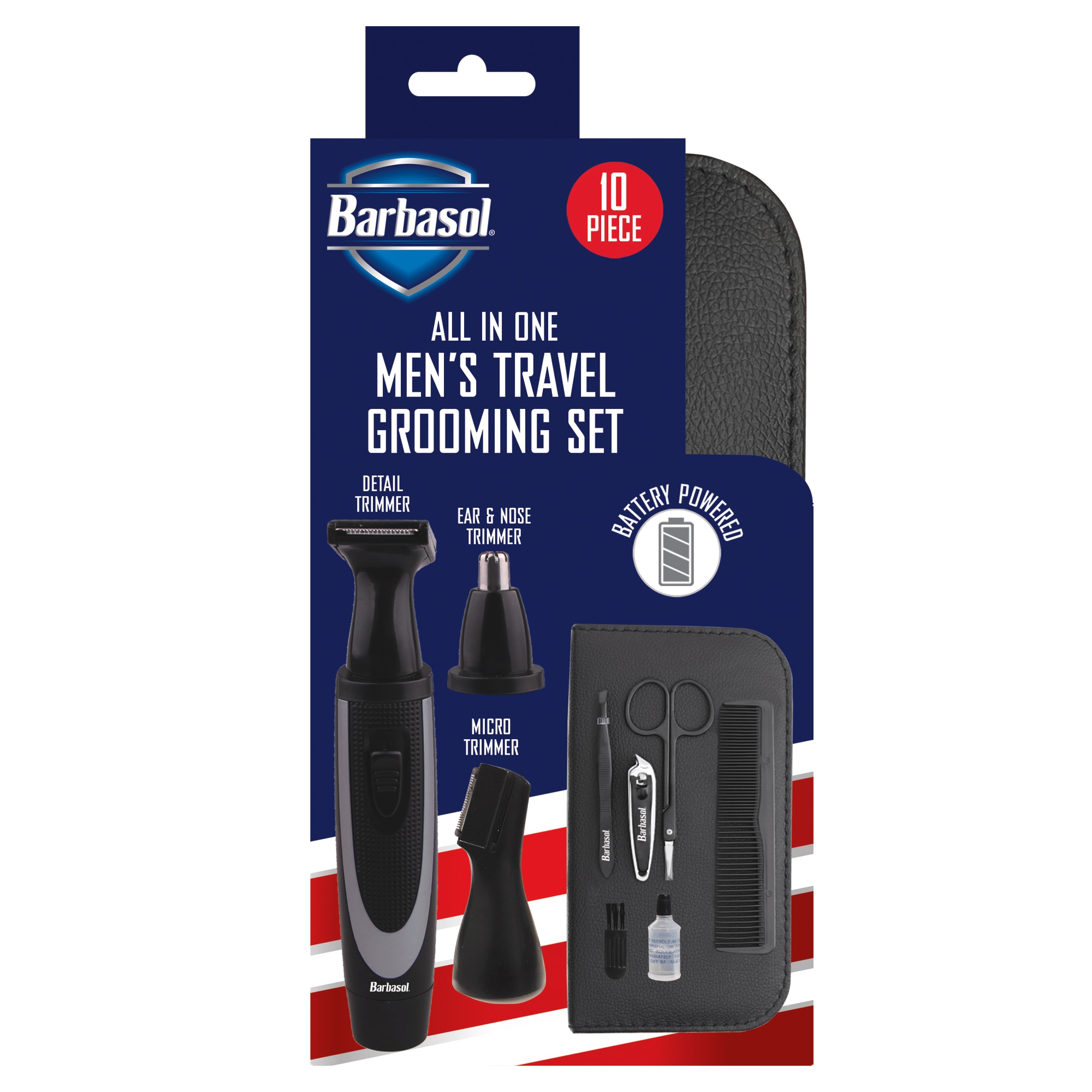 Barbasol All-in-One Men&rsquo;s Travel Grooming Set with Cordless Trimmer and 3 Heads, , large