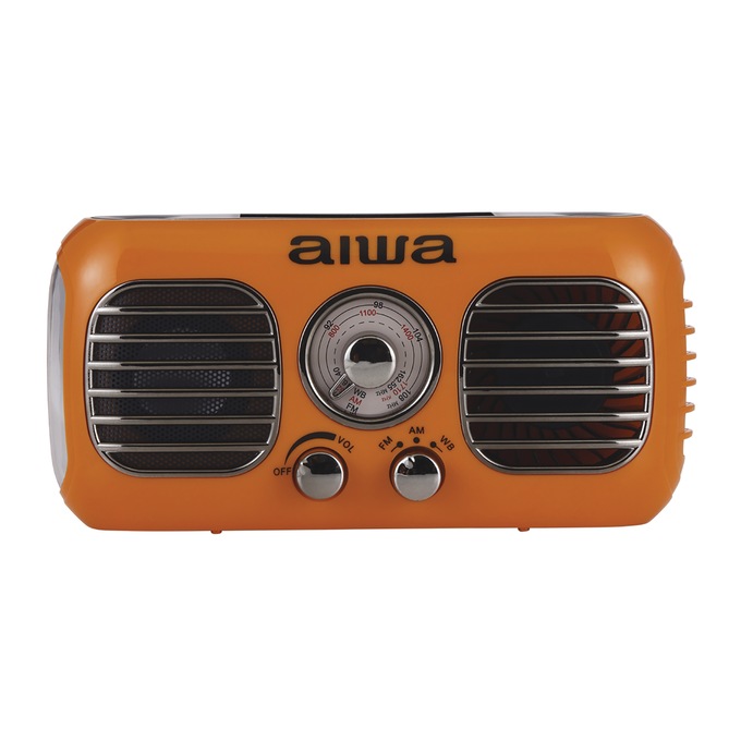 AIWA Handy Mate Solar-Charging Radio, Orange, large