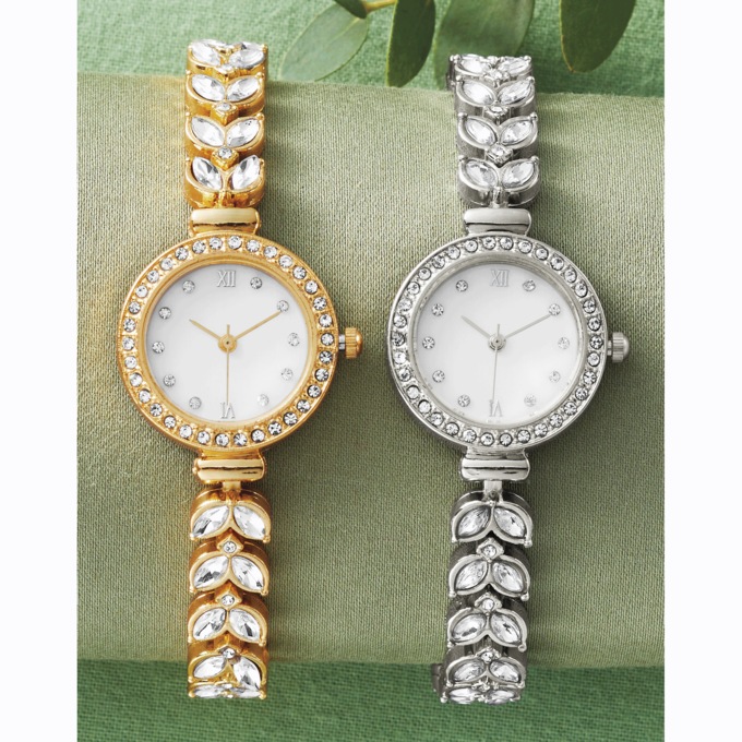 Ladies' Crystal Round Watch, , large