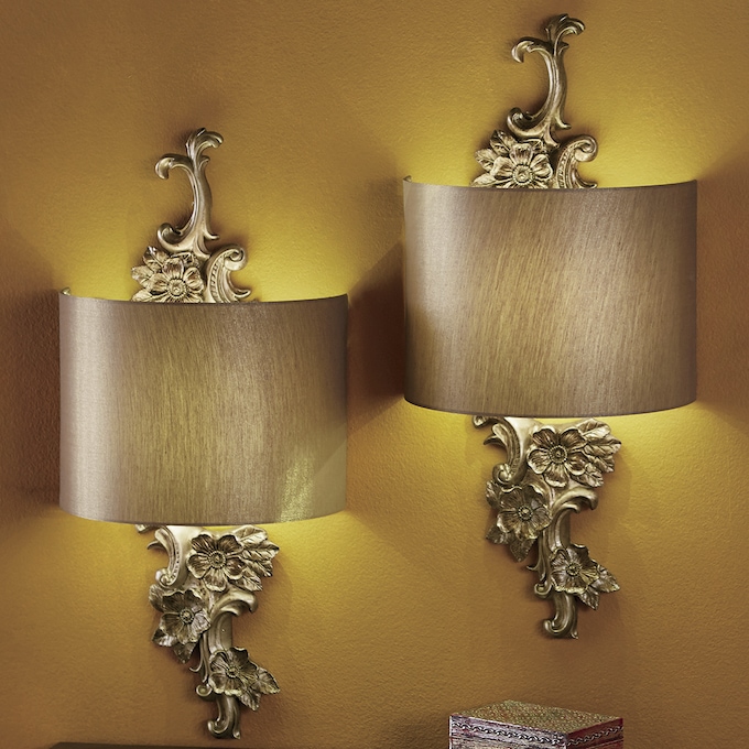 Gold Floral Wireless LED Wall Sconce | Seventh Avenue