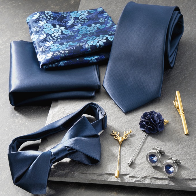 8-Piece Tie Gift Set, Navy, large