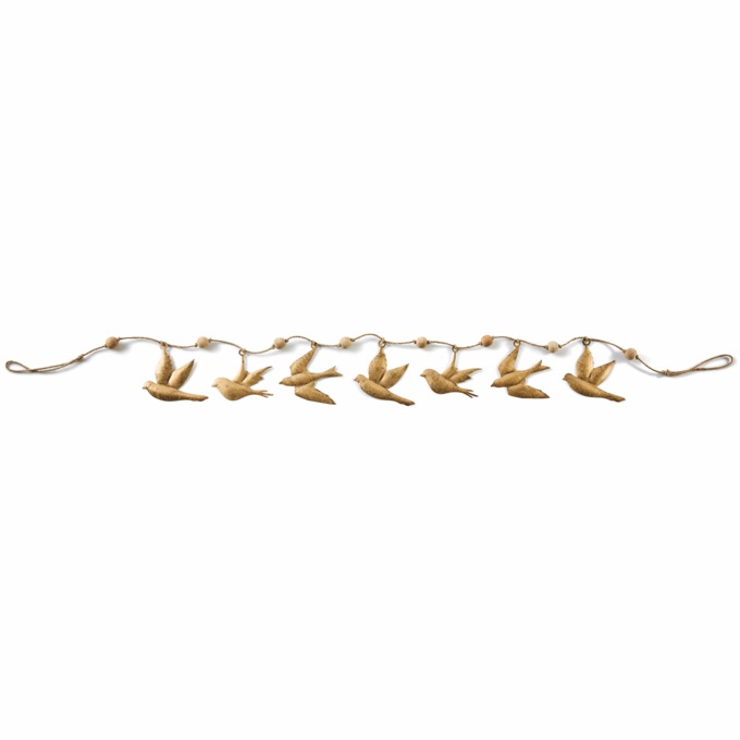 Metal In-Flight Bird Garland, , large
