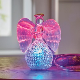 Glass Angel with Fiber Optic Wings, , large
