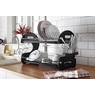 2-Tier Dish Rack, Black, large