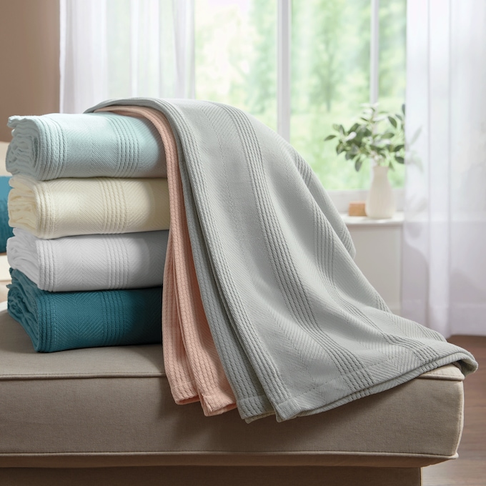 Vellux Textured Blanket, , large