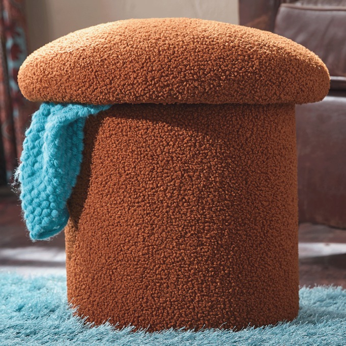 Mushroom Storage Ottoman, , large