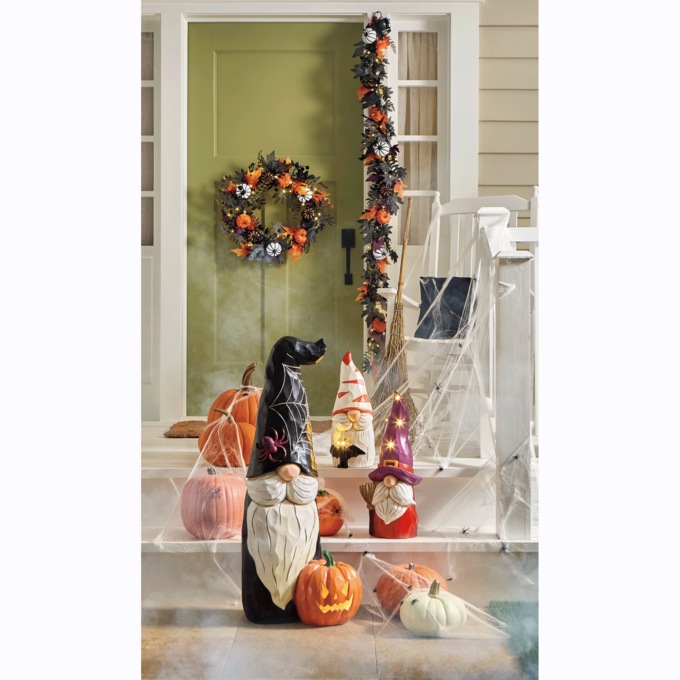 Lit Halloween Floral Garland, , large