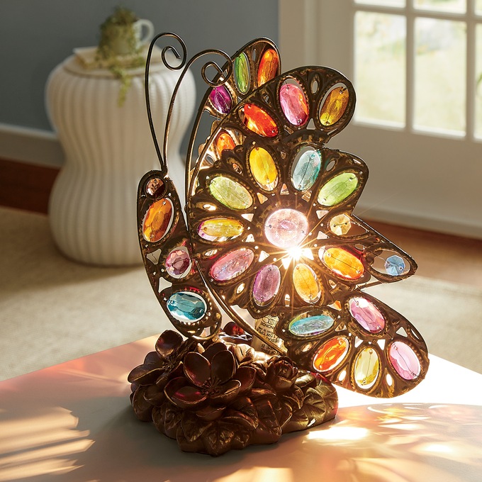 Jeweled Butterfly Lamp, , large