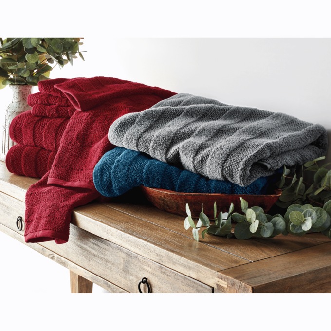 8-Piece Ribbed Quick-Dry Towel Set, , large