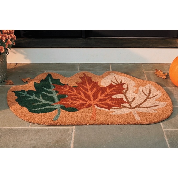 Leaf Trio Coir Mat, Multi, large