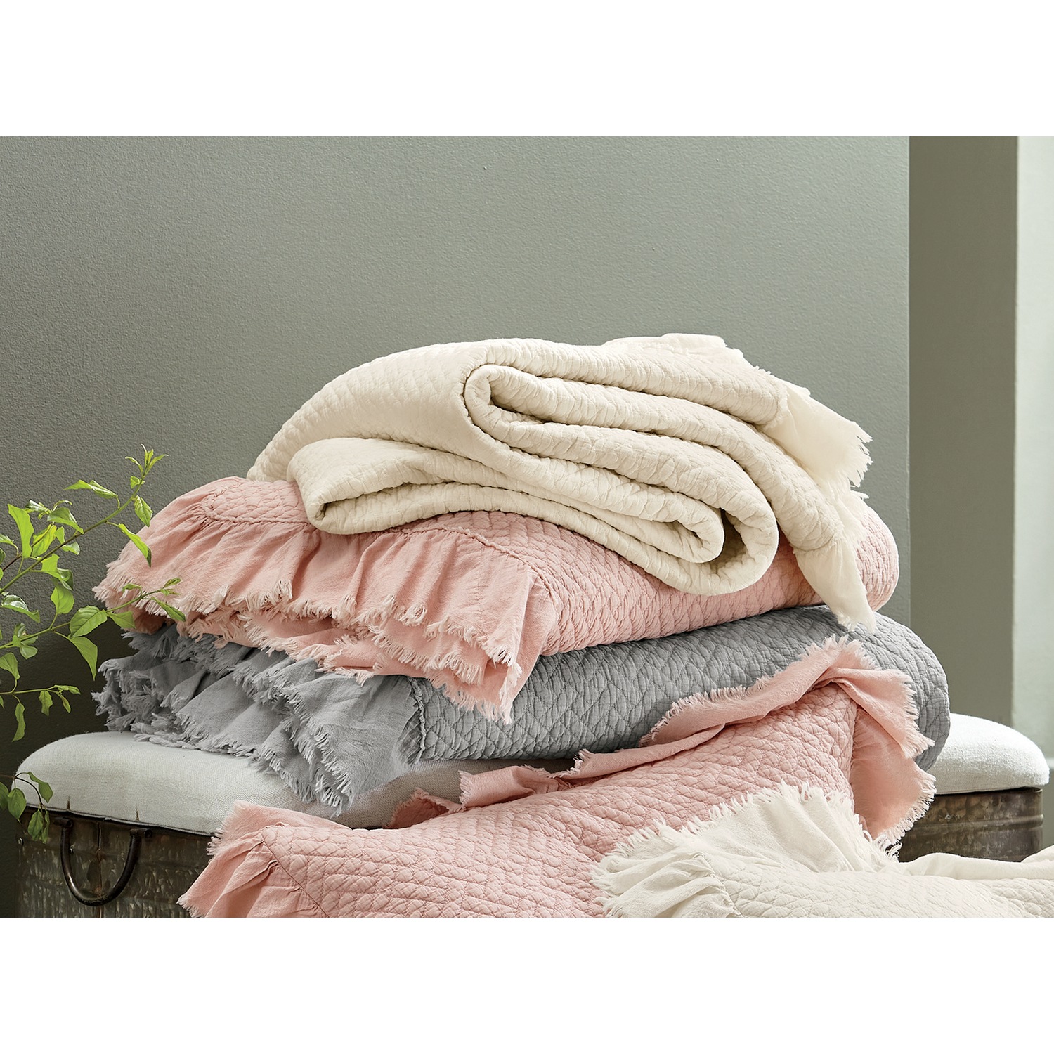 Ruffled Hem Oversized Quilt Seventh Avenue