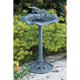 Solar Birdbath Fountain with Bird, , large