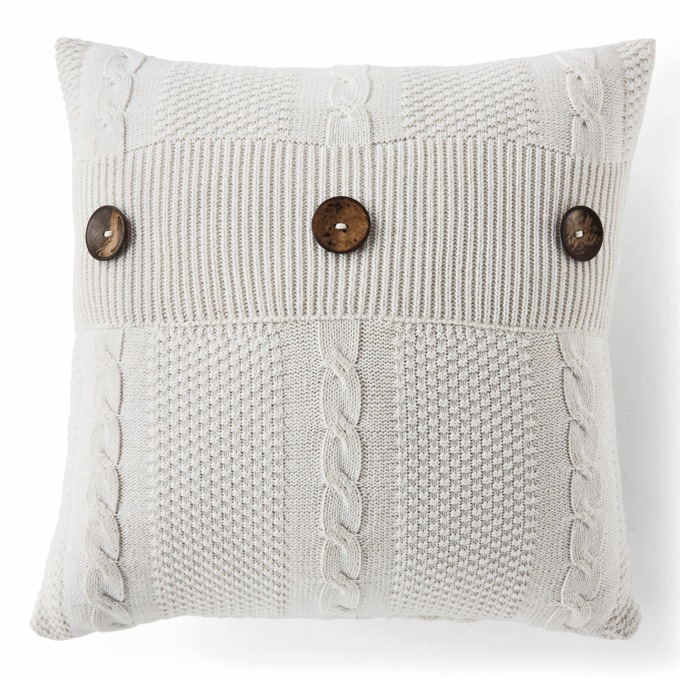 Cable Button Accent Pillow, , large