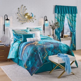 Gemma 7-piece Comforter Set and Window Treatments, , large