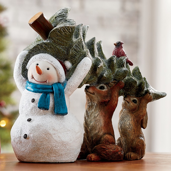 Resin Woodland Family with Tree, , large