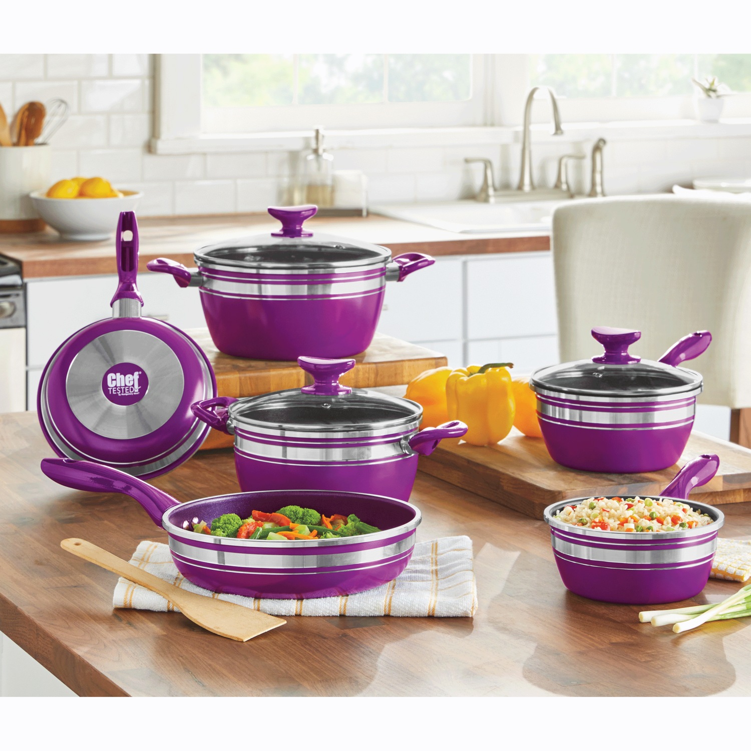 10-Piece Chef Tested® Banded Cookware Set | Seventh Avenue
