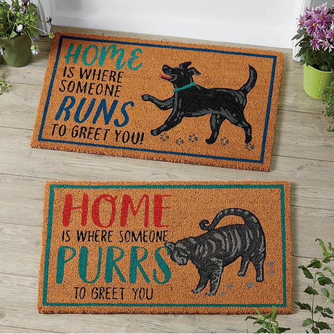 Pet Greeting Indoor/Outdoor Coir Mat - 18" x 30", , large